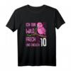 Ich bin wild, frech und endlich 10 - Lustiges Geburtstags T-Shirt für Mädchen zum 10. Geburtstag mit rosa Vogel