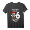 Kinder Achtung ich bin 6 Jahre alt Geburtstag Junge Pirat Party T-Shirt - Lustiges Geschenk für den 6. Geburtstag und Piratenliebhaber