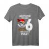 Kinder Achtung ich bin 6 Jahre alt Geburtstag Junge Pirat Party T-Shirt - Lustiges Geschenk für den 6. Geburtstag und Piratenliebhaber