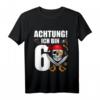 Kinder 6 Jahre alt Geburtstag Junge Pirat Party T-Shirt - Lustiges Geschenk für den besonderen Tag