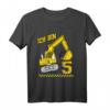 Kinder Bagger Geburtstagsshirt für 5 Jahre Jungen - Baufahrzeug Geburtstag T-Shirt als Geschenk & Deko für den Kindergeburtstag