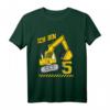 Kinder Bagger Geburtstagsshirt für 5 Jahre Jungen - Baufahrzeug Geburtstag T-Shirt als Geschenk & Deko für den Kindergeburtstag