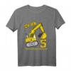Kinder Bagger Geburtstagsshirt für 5 Jahre Jungen - Baufahrzeug Geburtstag T-Shirt als Geschenk & Deko für den Kindergeburtstag