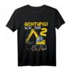 Kinder 2 Jahre alter Bagger T-Shirt - Lustiges Geburtstagsgeschenk für Zweijährige Jungen und Mädchen