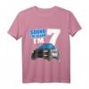 Kinder Polizei T-Shirt zum 7. Geburtstag - Polizeiwagen Geschenk für Jungen, Niedliches Einsatzfahrzeug Shirt für Kinder