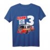 Kinder Feuerwehrauto 3. Geburtstag Jungen Feuerwehrmann T-Shirt – Originelles Geschenk zum dritten Geburtstag für Kleinkinder