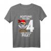 Kinder Achtung ich bin 4 Jahre alt Geburtstag Junge Pirat Party T-Shirt - Lustiges Geburtstagsgeschenk für kleine Piraten