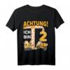 Kinder Bagger T-Shirt zum 2. Geburtstag – Lustiges Baustellen Geschenk für Jungen, ideal für die Geburtstagsparty & als Überraschung