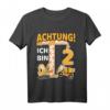 Kinder Bagger T-Shirt zum 2. Geburtstag – Lustiges Baustellen Geschenk für Jungen, ideal für die Geburtstagsparty & als Überraschung