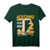 Kinder Bagger T-Shirt zum 2. Geburtstag – Lustiges Baustellen Geschenk für Jungen, ideal für die Geburtstagsparty & als Überraschung