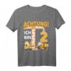 Kinder Bagger T-Shirt zum 2. Geburtstag – Lustiges Baustellen Geschenk für Jungen, ideal für die Geburtstagsparty & als Überraschung