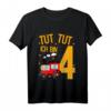 Kinder 4. Geburtstag T-Shirt - Lustiges Zug Motiv für Jungen und Mädchen zum Geburtstag, Party & Kindergarten