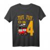 Kinder 4. Geburtstag T-Shirt - Lustiges Zug Motiv für Jungen und Mädchen zum Geburtstag, Party & Kindergarten