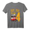 Kinder 4. Geburtstag T-Shirt - Lustiges Zug Motiv für Jungen und Mädchen zum Geburtstag, Party & Kindergarten