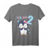 Kinder 2 Jahre alt Ich bin 2 Pinguine T-Shirt - Süßes Geburtstagsoutfit für Jungen und Mädchen zum 2. Geburtstag