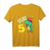 Kinder 5 Jahre alt Geburtstag Dino Party Motiv T-Shirt - Lustiges Geschenk für Mädchen und Jungen zum Kindergeburtstag mit Dinosaurier, Luftballons & Nummer 5