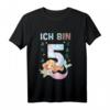 Kinder 5. Geburtstag Meerjungfrau Nixe Mädchen T-Shirt – Süßes Geburtstagsdesign für kleine Meerjungfrauen & Partygänger
