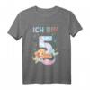 Kinder 5. Geburtstag Meerjungfrau Nixe Mädchen T-Shirt – Süßes Geburtstagsdesign für kleine Meerjungfrauen & Partygänger