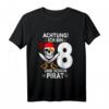 Kinder Achtung ich bin 8 Jahre alt Geburtstag Junge Pirat Party T-Shirt – Lustiges Geschenk für den 8. Geburtstag, Piratenliebhaber