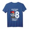 Kinder Achtung ich bin 8 Jahre alt Geburtstag Junge Pirat Party T-Shirt – Lustiges Geschenk für den 8. Geburtstag, Piratenliebhaber