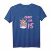 Süßes Einhorn T-Shirt mit Sonnenbrille für 15 Jahre alte Mädchen – Perfektes Geburtstagsgeschenk für Mädchen, Schwestern und Freundinnen