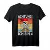 Kinder Achtung ich bin 4 Jahre alt Geburtstag Junge Pirat Party T-Shirt - Lustiges Geschenk für den 4. Geburtstag von Piratenfans