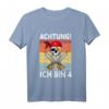 Kinder Achtung ich bin 4 Jahre alt Geburtstag Junge Pirat Party T-Shirt - Lustiges Geschenk für den 4. Geburtstag von Piratenfans