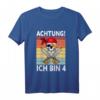 Kinder Achtung ich bin 4 Jahre alt Geburtstag Junge Pirat Party T-Shirt - Lustiges Geschenk für den 4. Geburtstag von Piratenfans