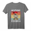 Kinder Achtung ich bin 4 Jahre alt Geburtstag Junge Pirat Party T-Shirt - Lustiges Geschenk für den 4. Geburtstag von Piratenfans