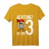 Kinder T-Shirt zum 3. Geburtstag mit Pirat Totenkopf – Lustiges Partygeschenk für Jungen und Mädchen