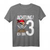 Kinder T-Shirt zum 3. Geburtstag mit Pirat Totenkopf – Lustiges Partygeschenk für Jungen und Mädchen