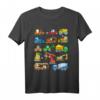 Bagger T-Shirt für Kinder mit 14 Fahrzeugen auf der Baustelle – Perfektes Geschenk für Baumaschinen- und Baustellenfans zum HapDog
