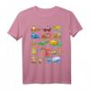 Bagger T-Shirt für Kinder mit 14 Fahrzeugen auf der Baustelle – Perfektes Geschenk für Baumaschinen- und Baustellenfans zum HapDog