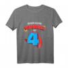 Kinder Superheld T-Shirt zum 4. Geburtstag - Perfekt für Jungen & Mädchen, Helden und Actionfiguren Fans