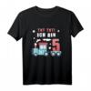 Kinder Zug T-Shirt zum 5. Geburtstag - Lustiges Eisenbahn Design für Jungen & Mädchen, ideales Geschenk für kleine Eisenbahn- und Zugliebhaber