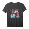 Kinder Zug T-Shirt zum 5. Geburtstag - Lustiges Eisenbahn Design für Jungen & Mädchen, ideales Geschenk für kleine Eisenbahn- und Zugliebhaber