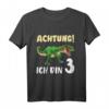Kinder 3. Geburtstag Dino Shirt für Jungen – Dinosaurier T-Shirt als Geschenk zum 3. Geburtstag, klassisch geschnitten