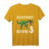 Kinder 3. Geburtstag Dino Shirt für Jungen – Dinosaurier T-Shirt als Geschenk zum 3. Geburtstag, klassisch geschnitten