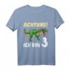 Kinder 3. Geburtstag Dino Shirt für Jungen – Dinosaurier T-Shirt als Geschenk zum 3. Geburtstag, klassisch geschnitten