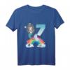 Kinder T-Shirt zum 7. Geburtstag mit Meerjungfrau Nixe - Süßes Mädchen-Shirt für 7 Jahre alte Geburtstagsfeier