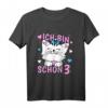 Kinder Ich bin schon 3 Jahre alt Mädchen Geburtstag Outfit mit Katze - Niedliches T-Shirt für Kindergeburtstag, Kita & Kindergarten