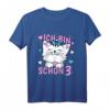 Kinder Ich bin schon 3 Jahre alt Mädchen Geburtstag Outfit mit Katze - Niedliches T-Shirt für Kindergeburtstag, Kita & Kindergarten