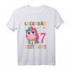 Kinder 7. Geburtstag Einhorn Mädchen T-Shirt - Perfektes Geschenk für 7-Jährige, Niedliche Geburtstagsidee für Mädchen und Kinder