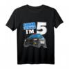 Kinder Polizei Ich Bin 5. Geburtstag T-Shirt für Jungen mit Polizeiwagen - Niedliches Einsatzfahrzeug-Geschenk zum 5. Geburtstag