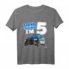 Kinder Polizei Ich Bin 5. Geburtstag T-Shirt für Jungen mit Polizeiwagen - Niedliches Einsatzfahrzeug-Geschenk zum 5. Geburtstag
