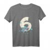 Kinder Delfin T-Shirt zum 6. Geburtstag - Lustiges Geburtstagsgeschenk für Mädchen und Jungen, cooles Geburtstagsoutfit