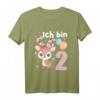 Kinder 2 Jahre alt Ich bin 2 Reh Rehe Hirsch - Süßes Geburtstags T-Shirt für Jungen und Mädchen, ideales Geschenk & Party-Outfit für den 2. Geburtstag