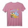 Kinder 6 Jahre alt Geburtstag Junge Bagger Party Motiv Geschenk T-Shirt – Lustiges Baustellen-Fahrzeug Design für Kindergeburtstag