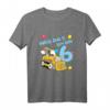 Kinder 6 Jahre alt Geburtstag Junge Bagger Party Motiv Geschenk T-Shirt – Lustiges Baustellen-Fahrzeug Design für Kindergeburtstag