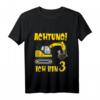 Kinder Achtung ich bin 3 Jahre alt Bagger T-Shirt – Perfekt zum 3. Geburtstag für Jungen mit Baustellen-Motiv